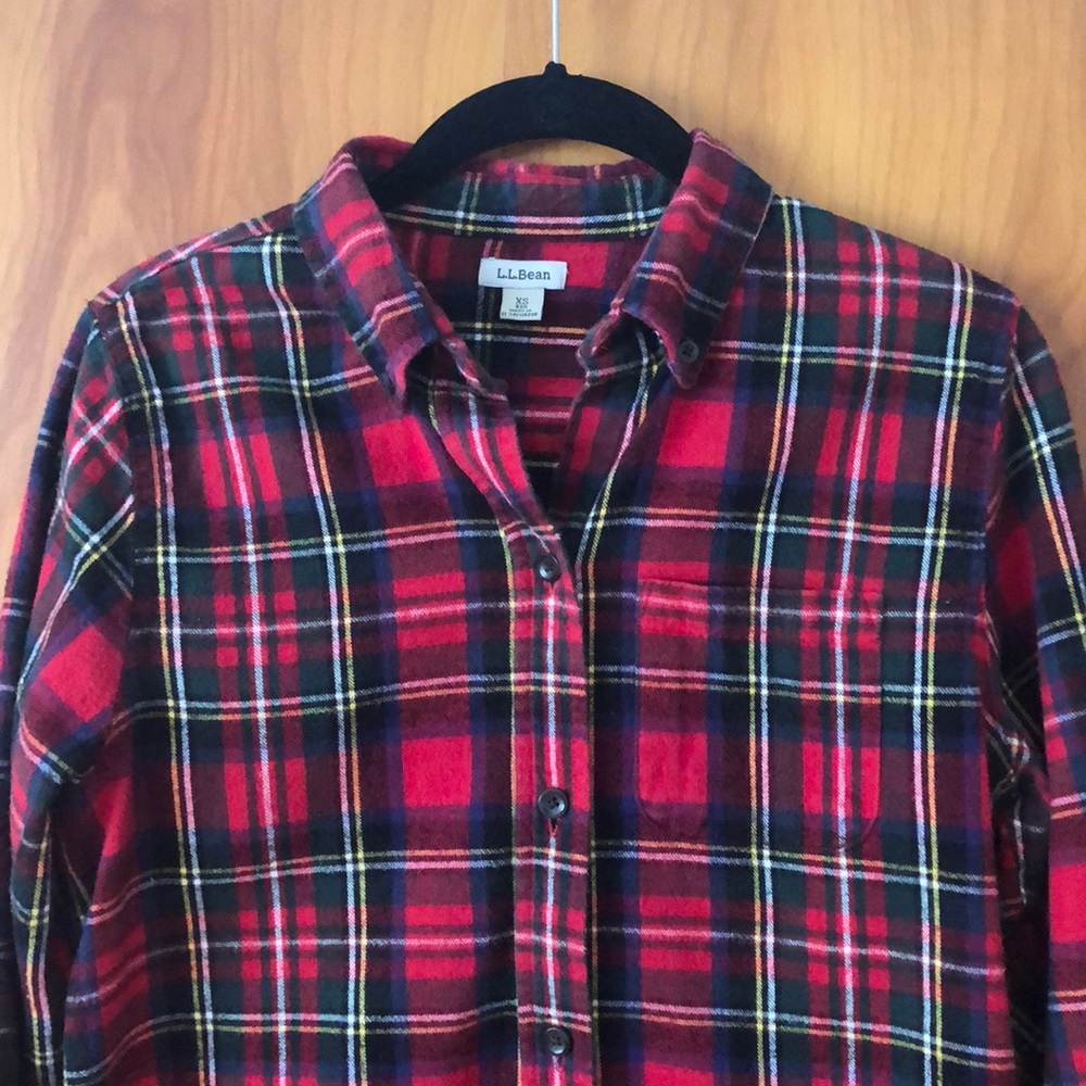 L.L.Bean plaid flannel shirt size XS